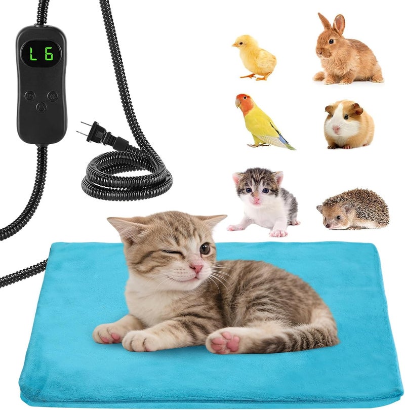 ANPHSIN Pet Heating Pad for Small Cat Dog - 9" x 12" Automatic Temperature Heated Pad with Anti Chew Cord, Warmer Mat for Chicks Bunny Rabbits - Image 1